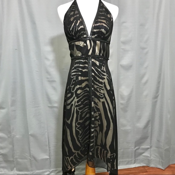 Lyndia Dresses & Skirts - Lyndia Procanik zebra halter cocktail dress. NWOT